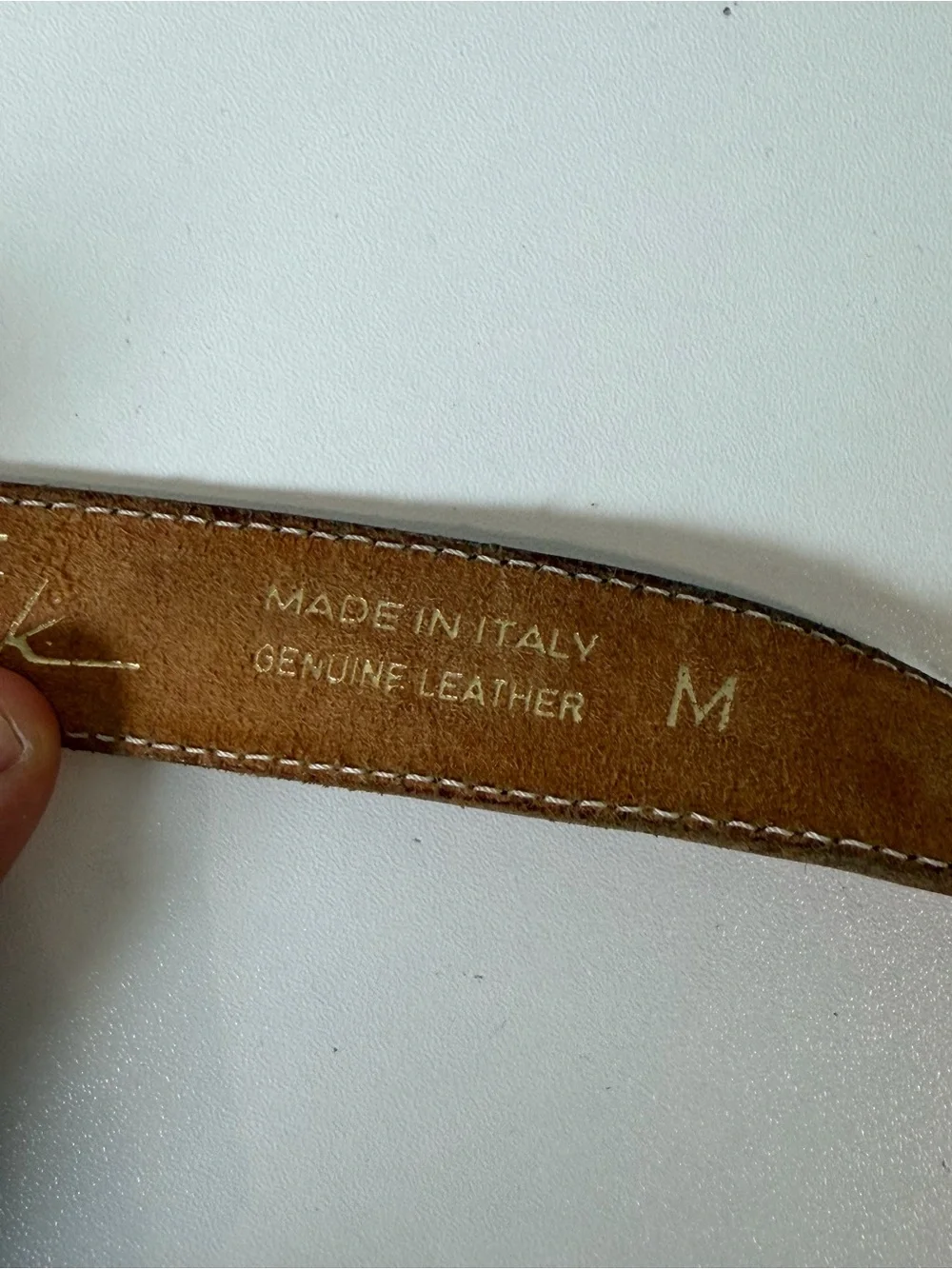 Linea Pelle by Mira K Medium Brown Genuine Leather Belt Distressed Silver Buckle